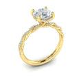 14kt Yellow Gold Round Diamond Entwined Engagement Ring