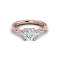 14kt Rose Gold Round Diamond Twist Engagement Ring