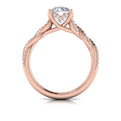 14kt Rose Gold Round Diamond Twist Engagement Ring