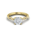 14kt Yellow Gold Round Diamond Twist Engagement Ring