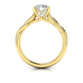 14kt Yellow Gold Round Diamond Twist Engagement Ring