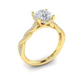 14kt Yellow Gold Round Diamond Twist Engagement Ring