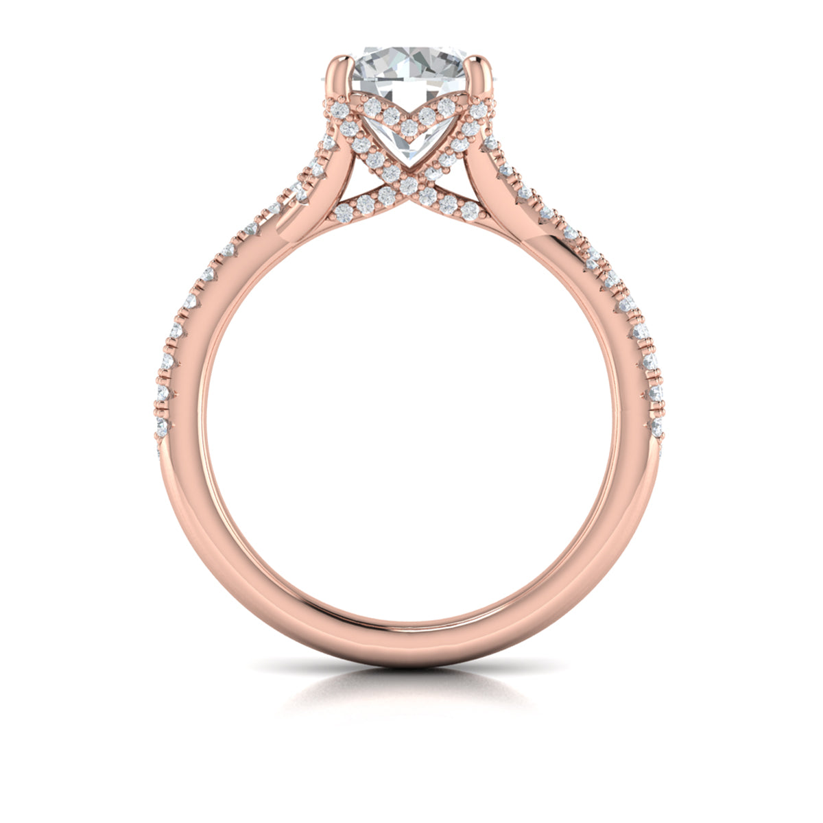 14kt Rose Gold Round Diamond Engagement Ring