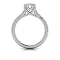14K White Gold Woven Pave Round Diamond Engagement Ring