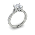 14K White Gold Woven Pave Round Diamond Engagement Ring