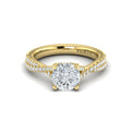 18kt Yellow Gold Round Diamond Woven Engagement Ring