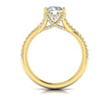 18kt Yellow Gold Round Diamond Woven Engagement Ring