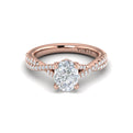18kt Rose Gold Oval Diamond Engagement Ring