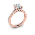 18kt Rose Gold Oval Diamond Engagement Ring