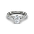 14K White Gold Oval Diamond Woven Engagement Ring