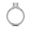 14K White Gold Oval Diamond Woven Engagement Ring