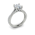 14K White Gold Oval Diamond Woven Engagement Ring