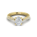 18kt Yellow Gold Oval Diamond Woven Engagement Ring