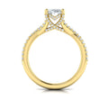 18kt Yellow Gold Oval Diamond Woven Engagement Ring