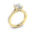 18kt Yellow Gold Oval Diamond Woven Engagement Ring