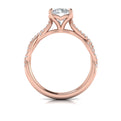 18kt Rose Gold Diamond Woven Strands Engagement Ring