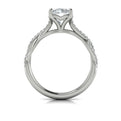 14K White Gold Woven Diamond Womens Engagement Ring