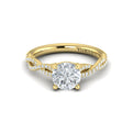 14kt Yellow Gold Round Diamond Woven Engagement Ring