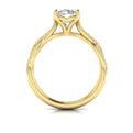 14kt Yellow Gold Round Diamond Woven Engagement Ring