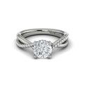 14K White Gold Diamond Hidden Halo Engagement Ring