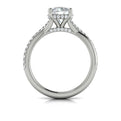 14K White Gold Diamond Hidden Halo Engagement Ring