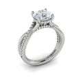 14K White Gold Diamond Hidden Halo Engagement Ring
