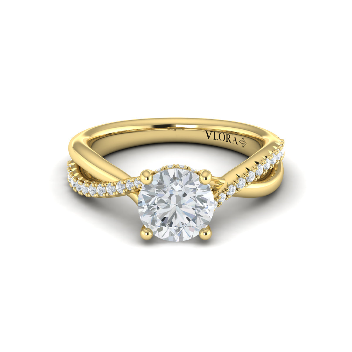 14kt Yellow Gold Diamond Hidden Halo Engagement Ring