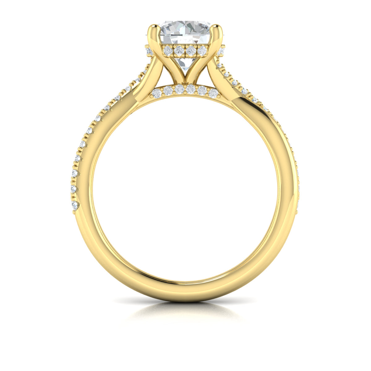 14kt Yellow Gold Diamond Hidden Halo Engagement Ring