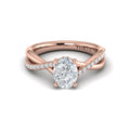 14kt Rose Gold Oval Diamond Hidden Halo Engagement Ring