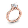 14kt Rose Gold Oval Diamond Hidden Halo Engagement Ring