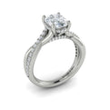 14K White Gold Oval Diamond Hidden Halo Engagement Ring
