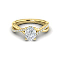14kt Yellow Gold Oval Hidden Halo Diamond Ring