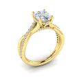 14kt Yellow Gold Oval Hidden Halo Diamond Ring