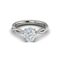 14K White Gold Oval Diamond Engagement Ring