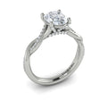 14K White Gold Oval Diamond Engagement Ring