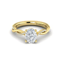 14kt Yellow Gold Oval Diamond Intertwined Engagement Ring