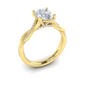 14kt Yellow Gold Oval Diamond Intertwined Engagement Ring