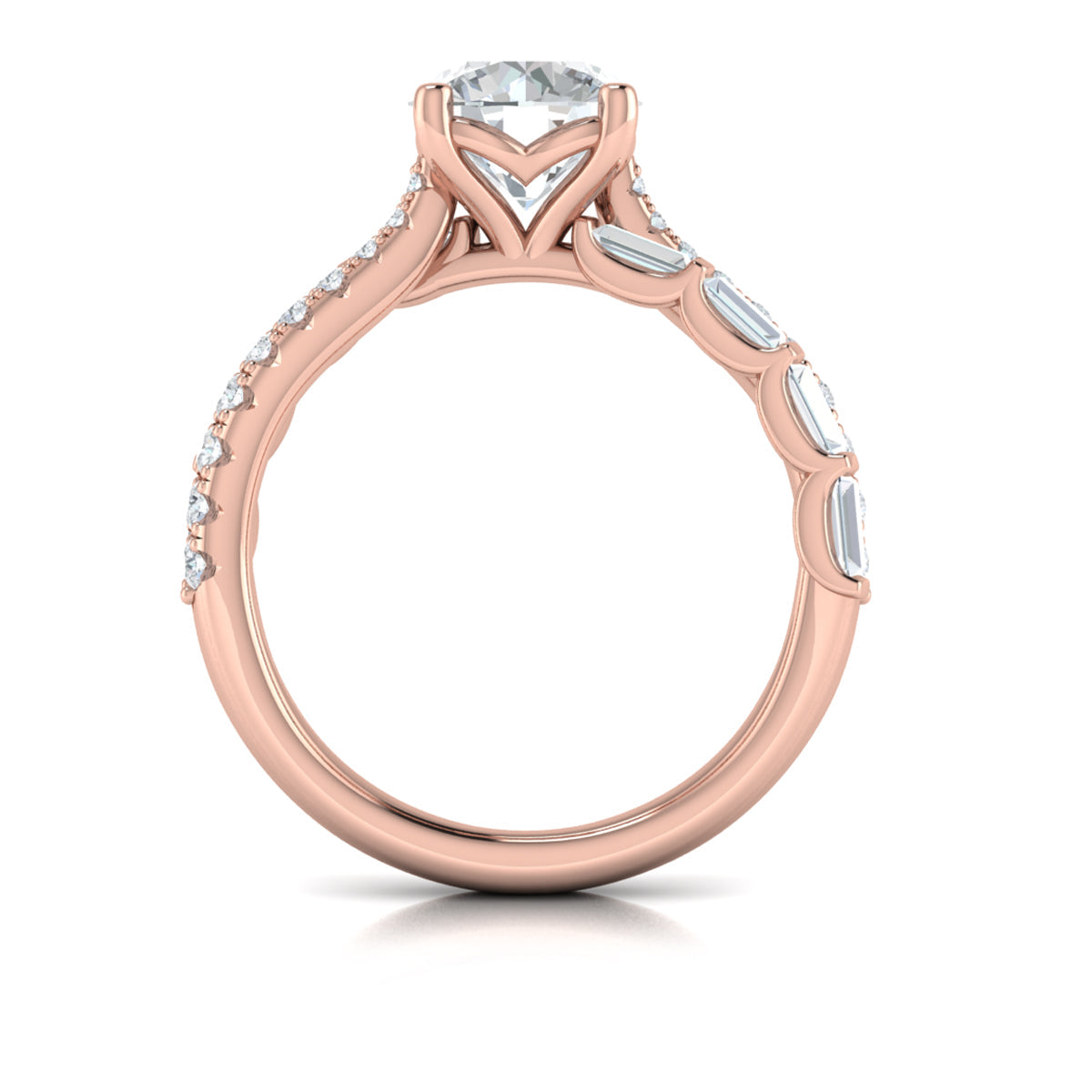 18kt Rose Gold Round Diamond Engagement Ring