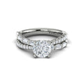 14K White Gold Entwined Round Diamond Engagement Ring