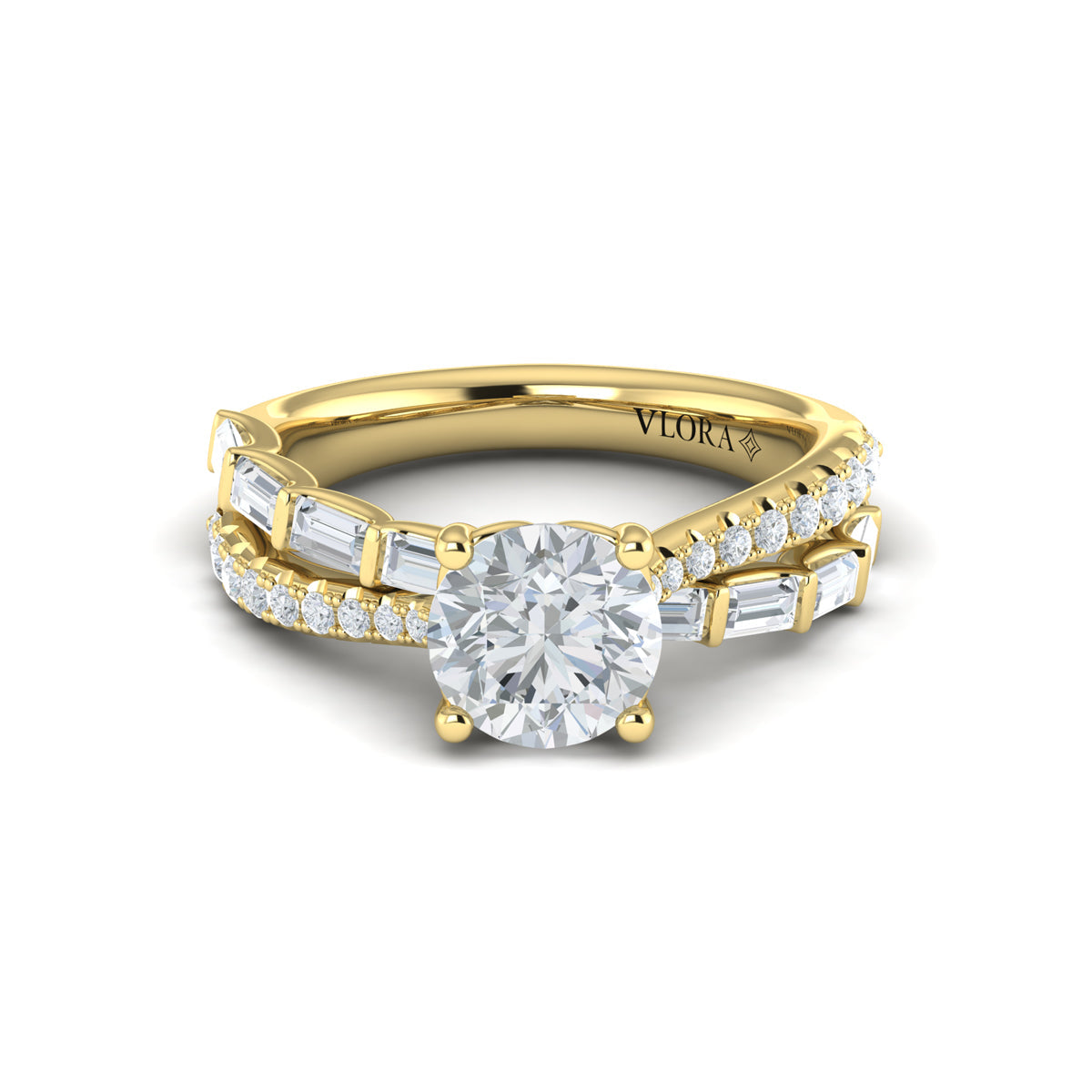 14kt Yellow Gold Entwined Diamond Engagement Ring