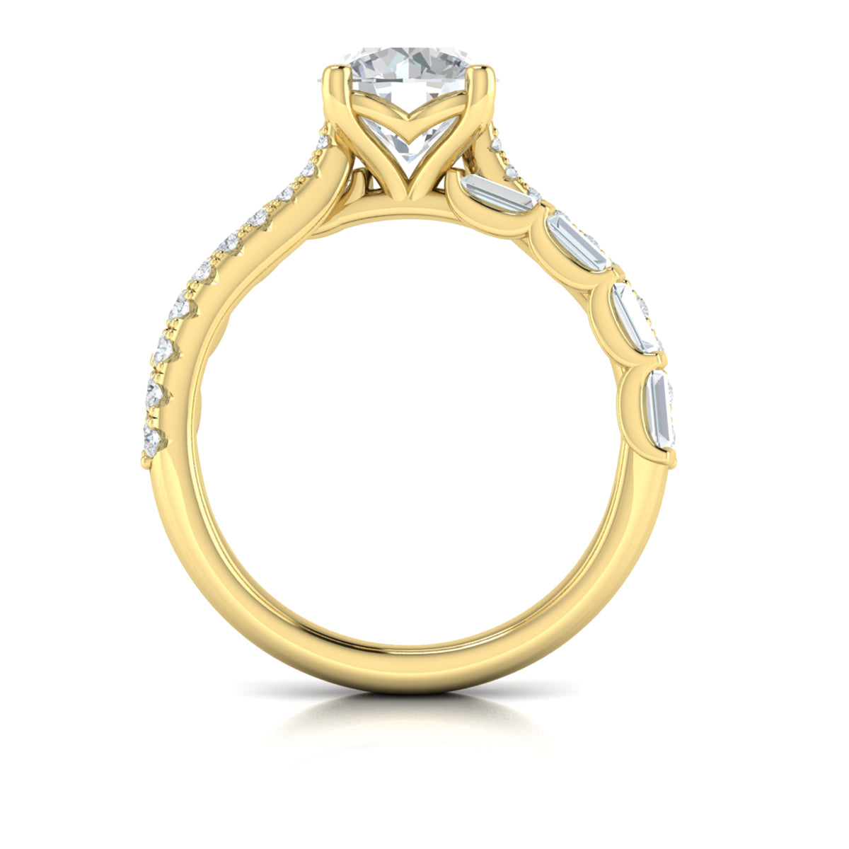 14kt Yellow Gold Entwined Diamond Engagement Ring