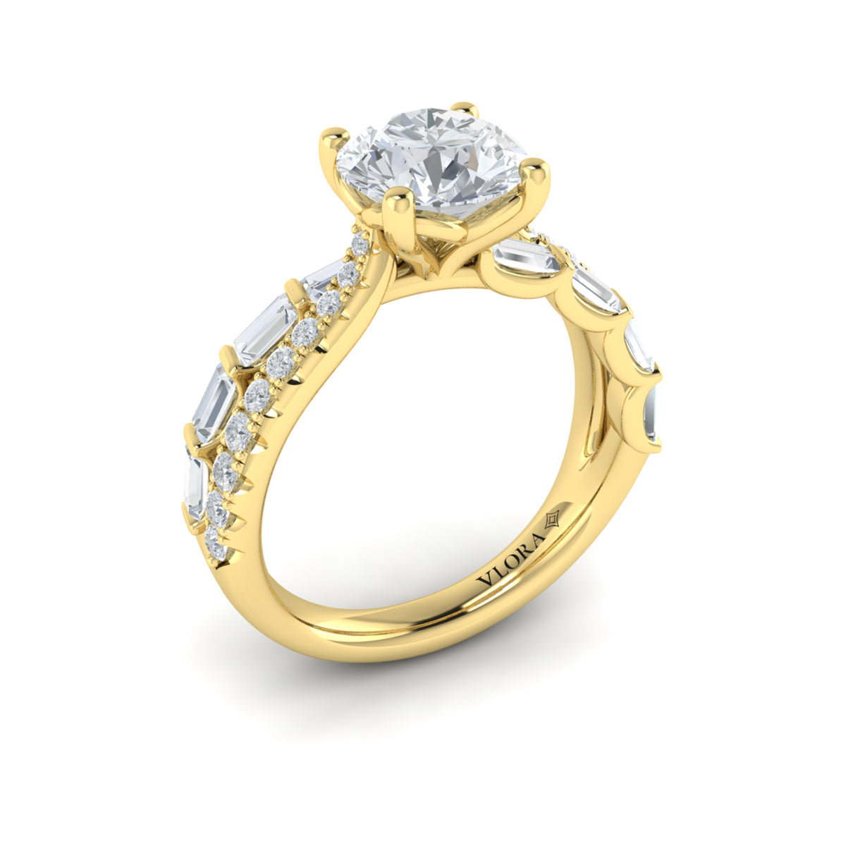 14kt Yellow Gold Entwined Diamond Engagement Ring