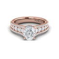 14kt Rose Gold Oval Diamond Hidden Halo Ring