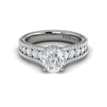 14K White Gold Oval Diamond Cathedral Engagement Ring