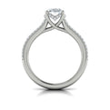 14K White Gold Oval Diamond Cathedral Engagement Ring