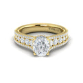 14kt Yellow Gold Oval Diamond Cathedral Engagement Ring