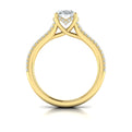 14kt Yellow Gold Oval Diamond Cathedral Engagement Ring