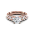 14kt Rose Gold Round Diamond Vintage Engagement Ring