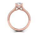 14kt Rose Gold Round Diamond Vintage Engagement Ring