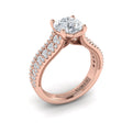 14kt Rose Gold Round Diamond Vintage Engagement Ring
